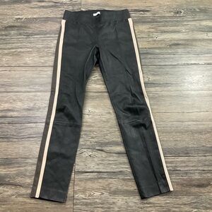 Brunello Cucinelli Leather Leather Stripe Leggings Womens Sz 4
